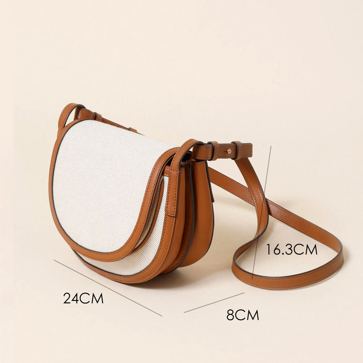 Half-Moon Canvas Crossbody Bag