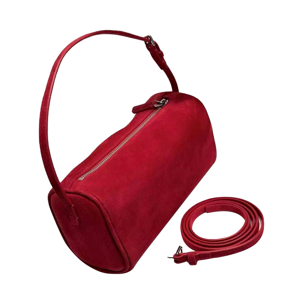 Red Suede Leather Handbag