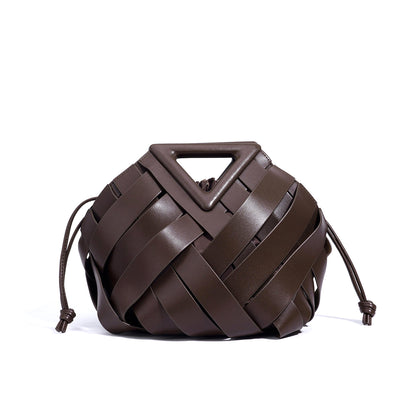 Hollow Weave Leather Handbag