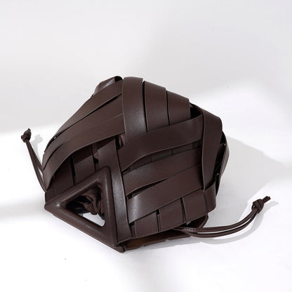 Hollow Weave Leather Handbag