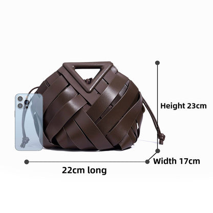 Hollow Weave Leather Handbag