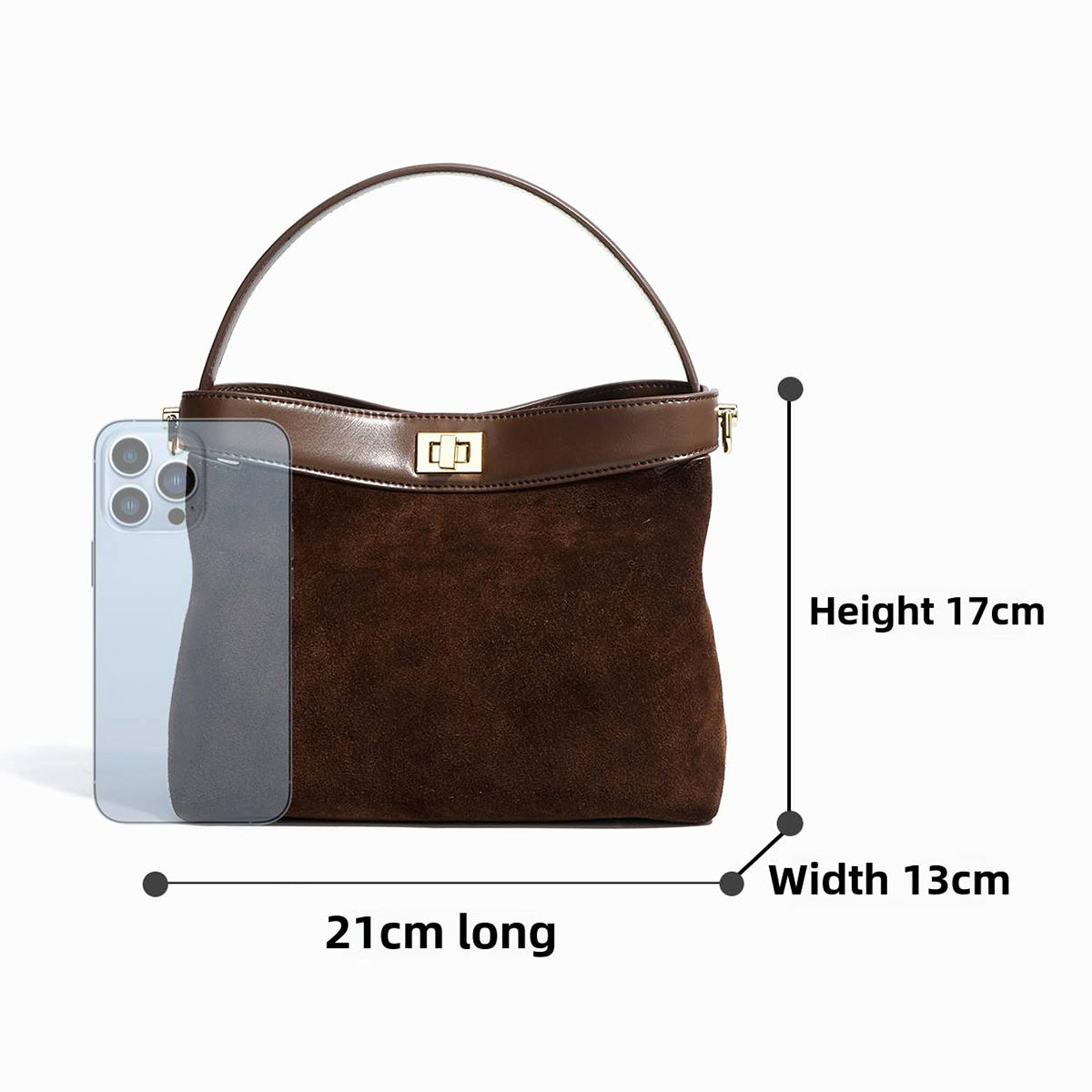 Vintage Genuine Leather Suede Handbag