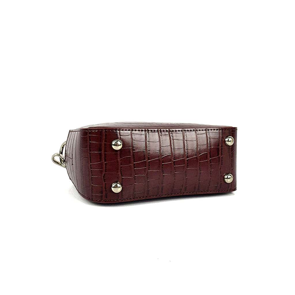 Crocodile Embossed Handbag