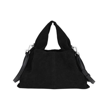 Suede Cowhide Leather Handbag