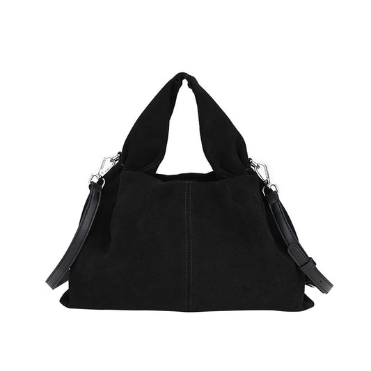 Suede Cowhide Leather Handbag