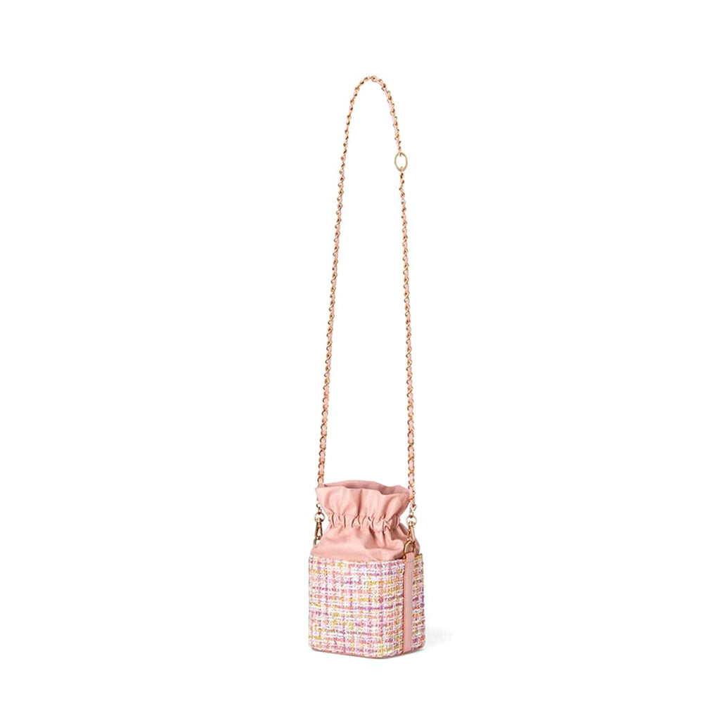 Elegant Tweed Drawstring Bucket Bag