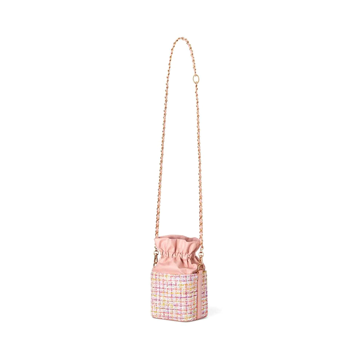 Elegant Tweed Drawstring Bucket Bag