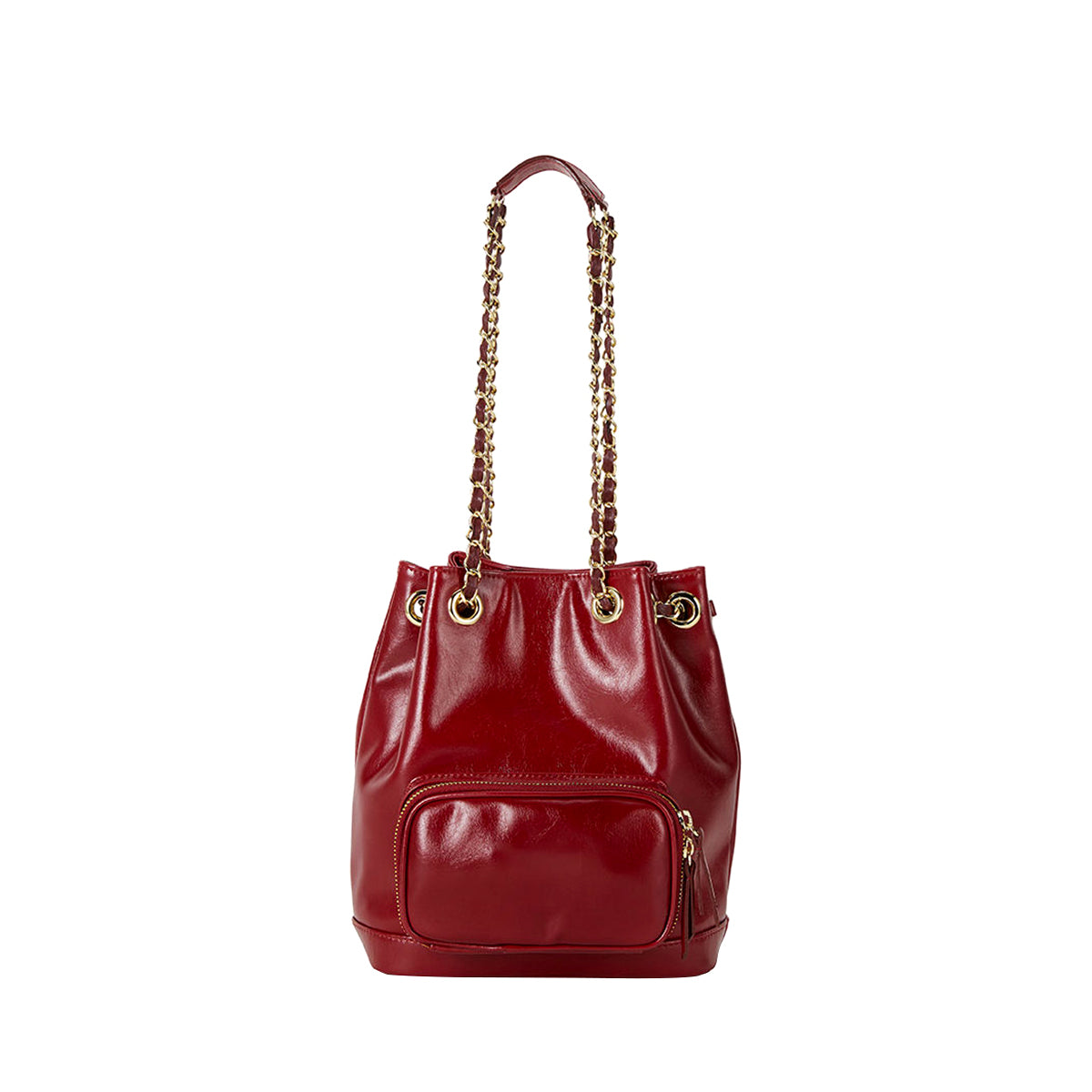 Trendy Red Bucket Bag