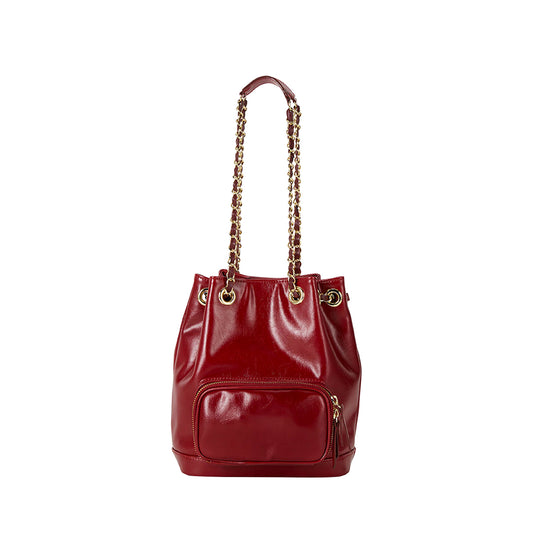 Trendy Red Bucket Bag