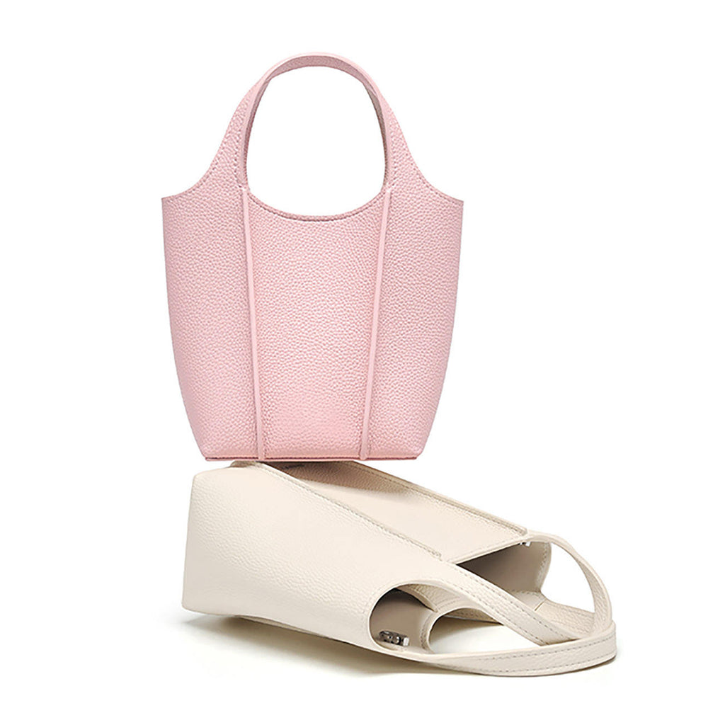 Pebble-Texture Bucket Bag