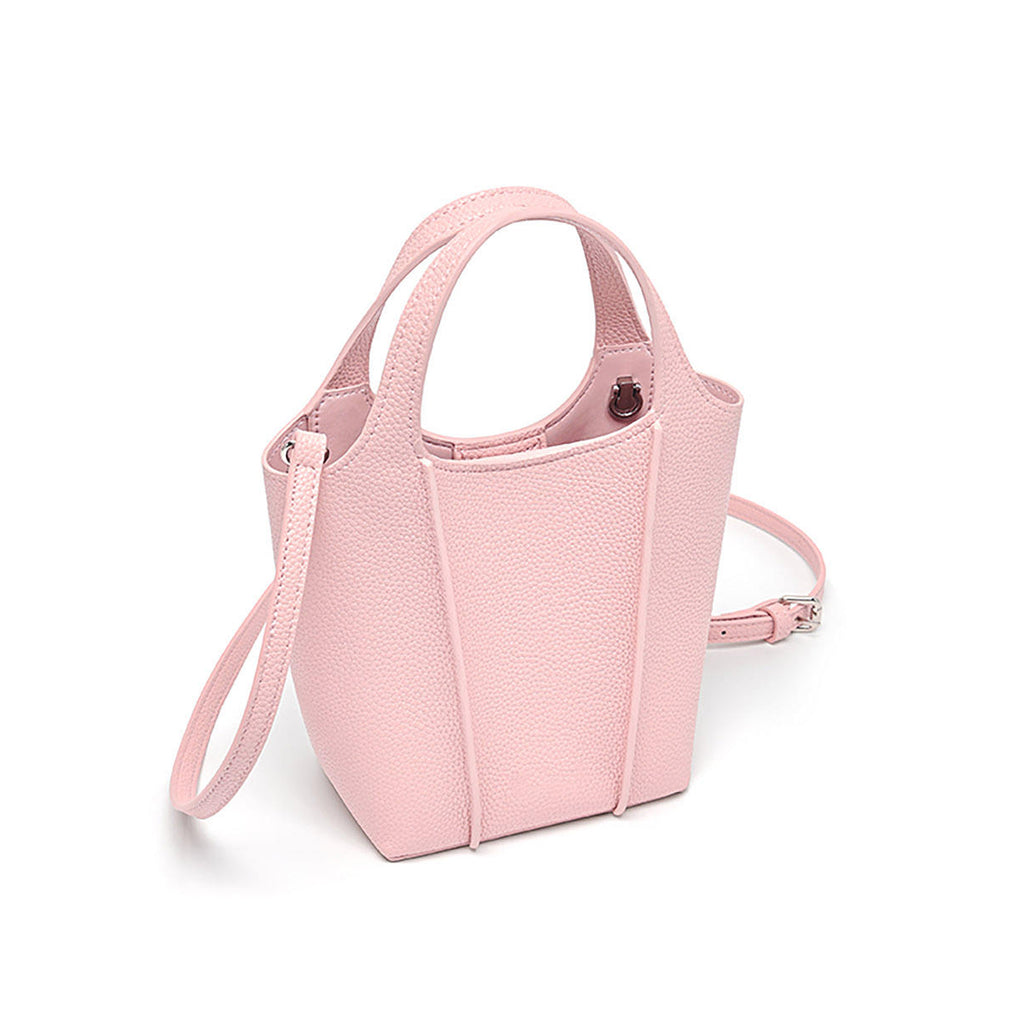 Pebble-Texture Bucket Bag