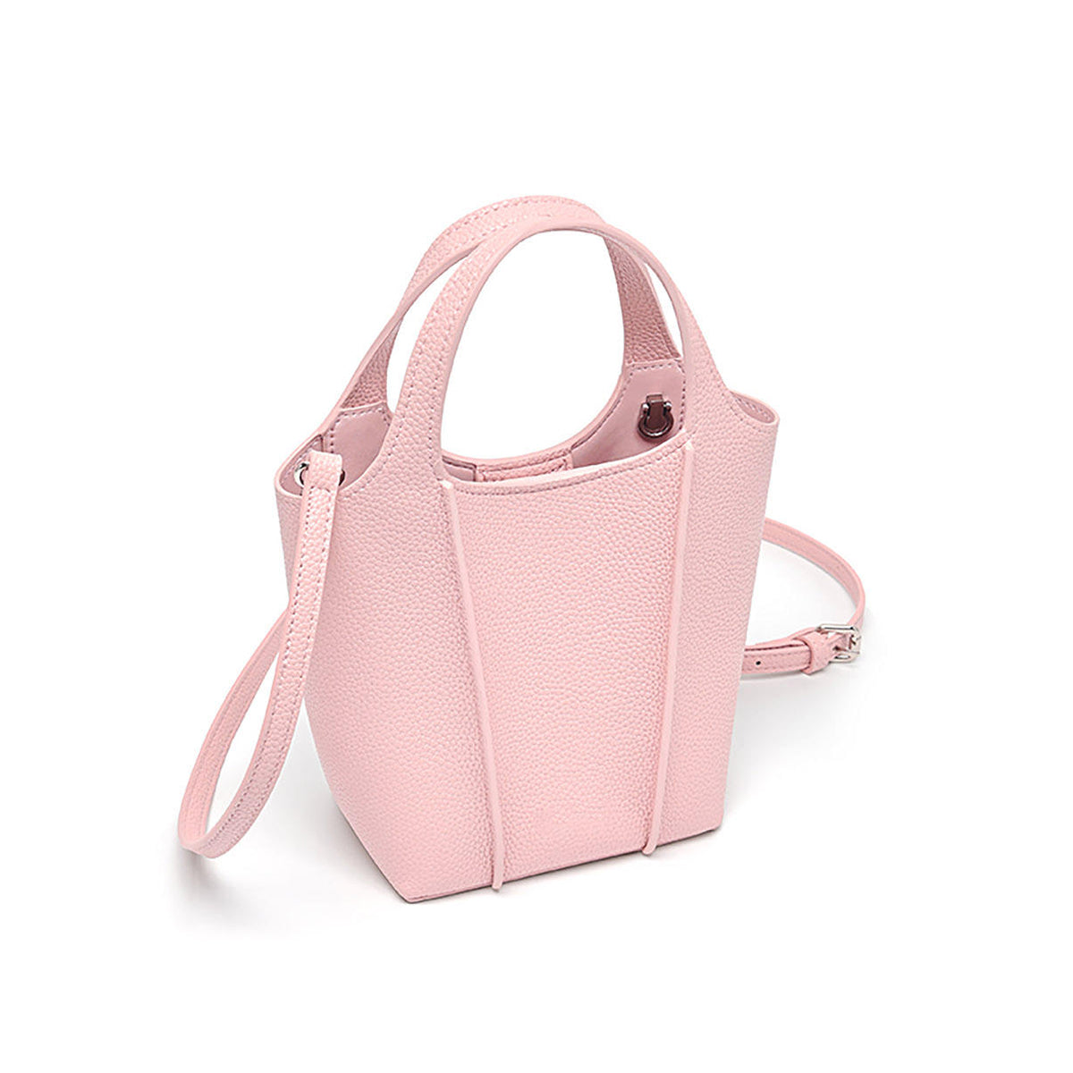 Pebble-Texture Bucket Bag