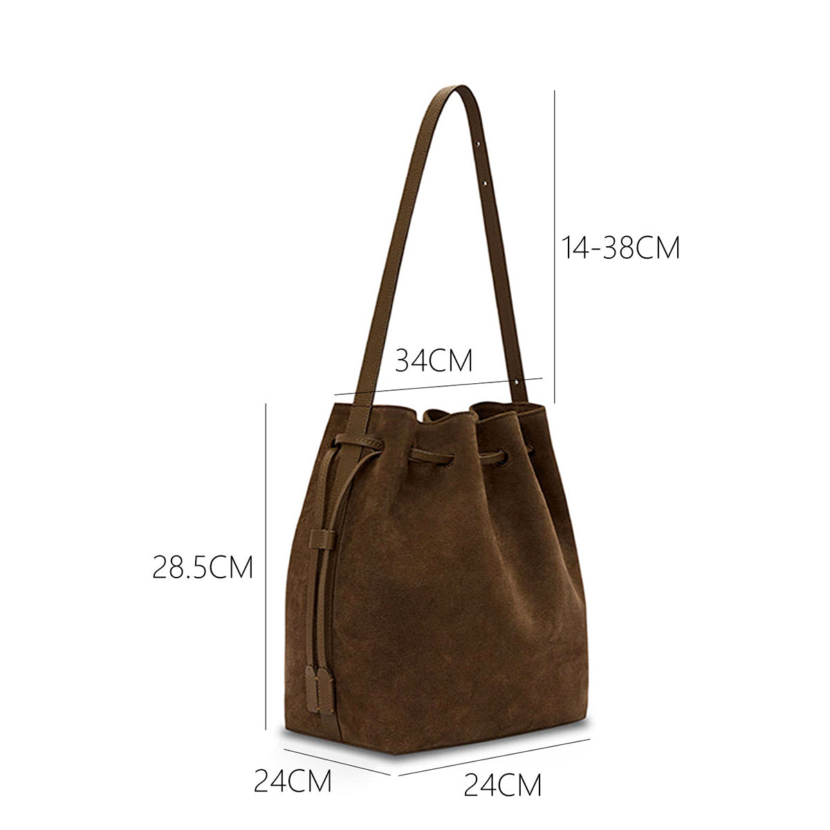 PU Suede Bucket Bag