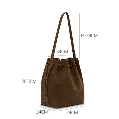 PU Suede Bucket Bag