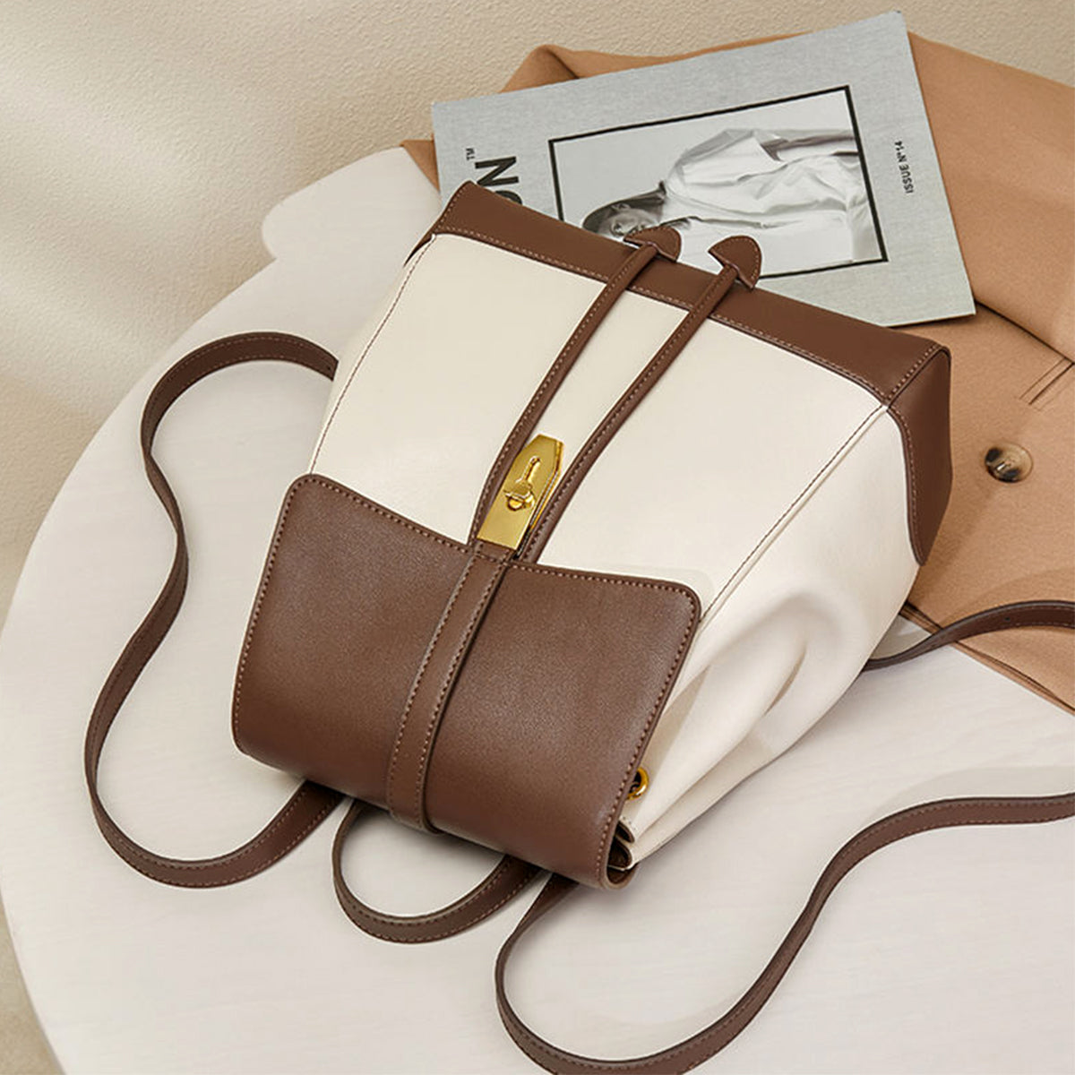 Colorblock Drawstring Backpack