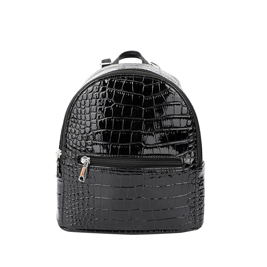 Women’s Crocodile-Pattern Mini Backpack