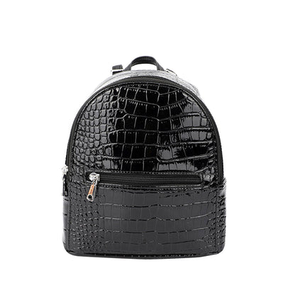 Women’s Crocodile-Pattern Mini Backpack
