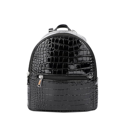 Women’s Crocodile-Pattern Mini Backpack