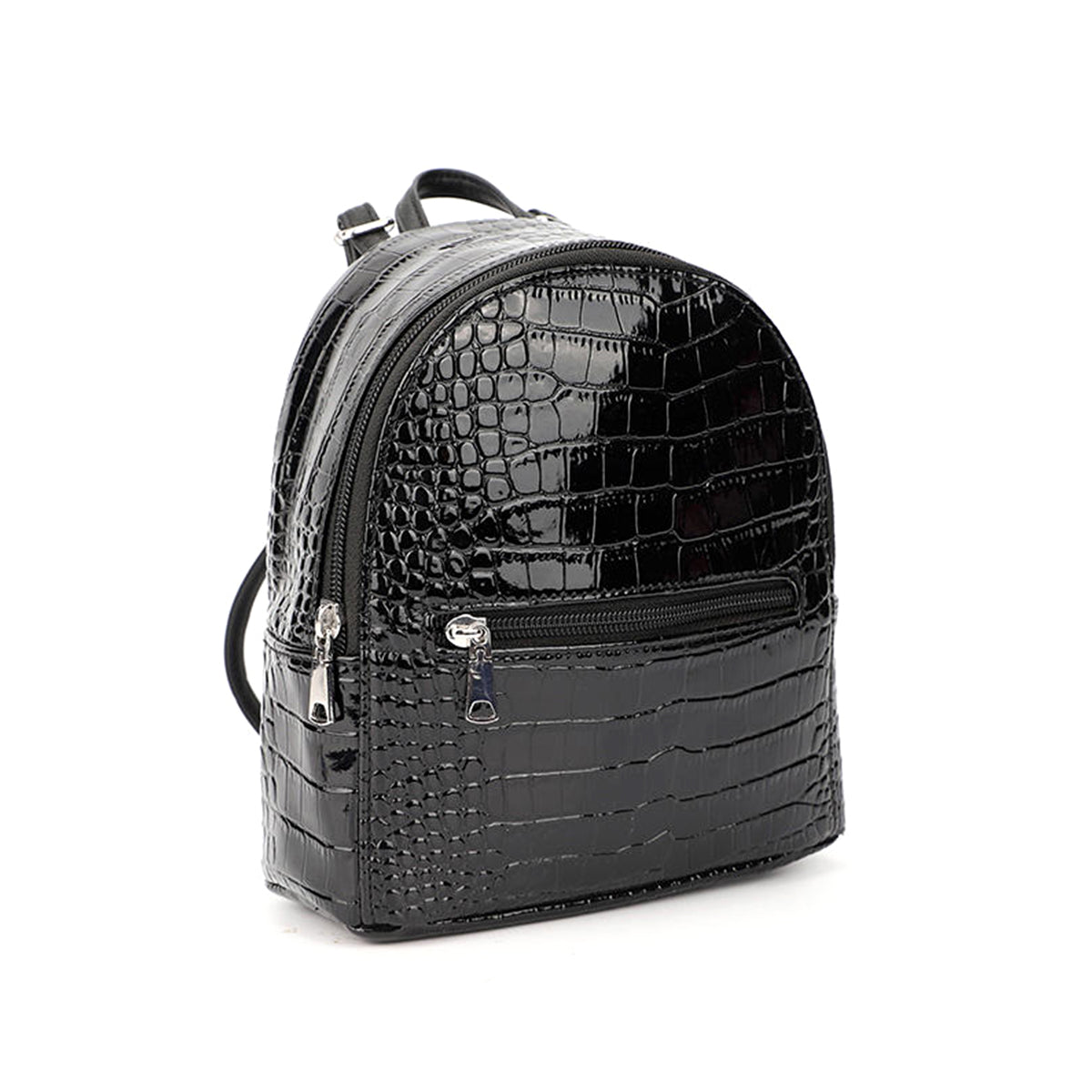 Women’s Crocodile-Pattern Mini Backpack
