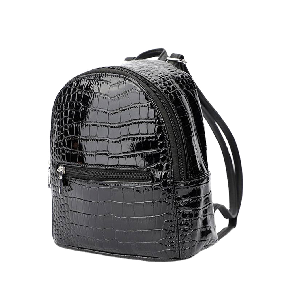 Women’s Crocodile-Pattern Mini Backpack