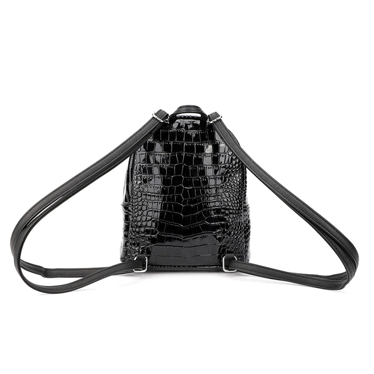 Women’s Crocodile-Pattern Mini Backpack