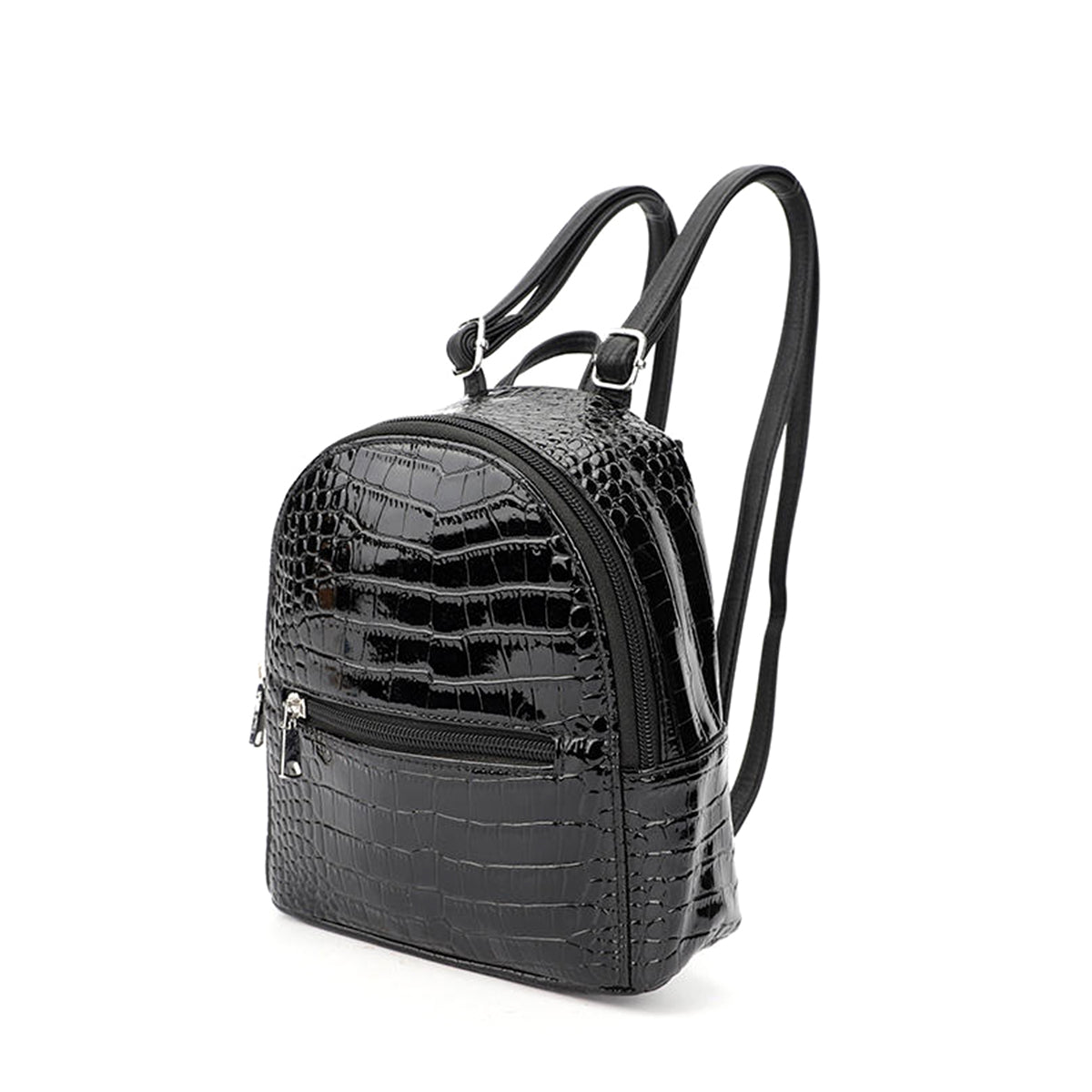 Women’s Crocodile-Pattern Mini Backpack