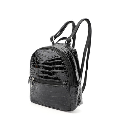 Women’s Crocodile-Pattern Mini Backpack