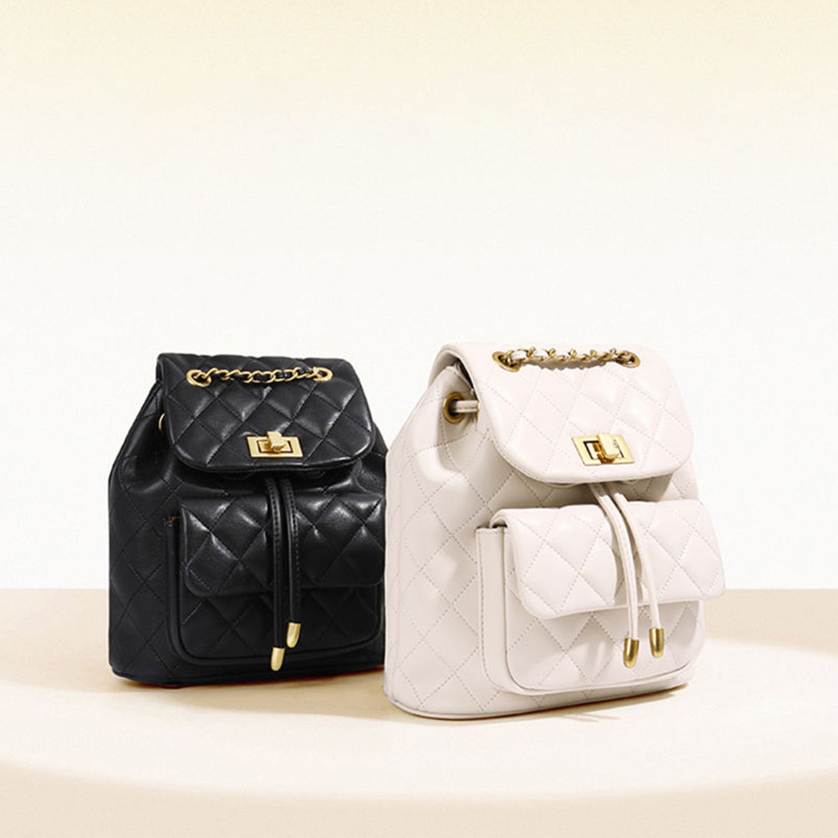 Small Chain Drawstring Backpack