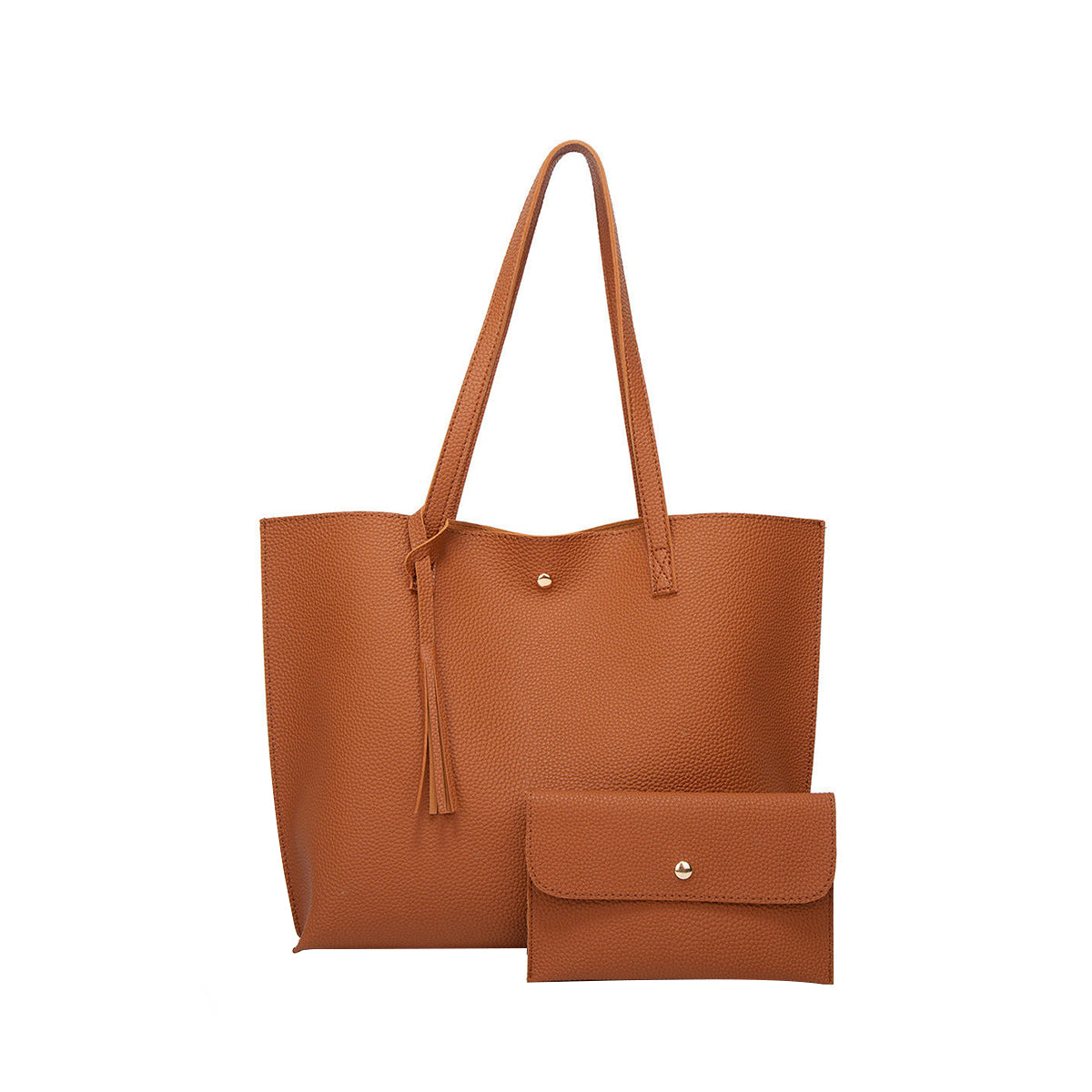 Solid Color Tassel Tote Bag