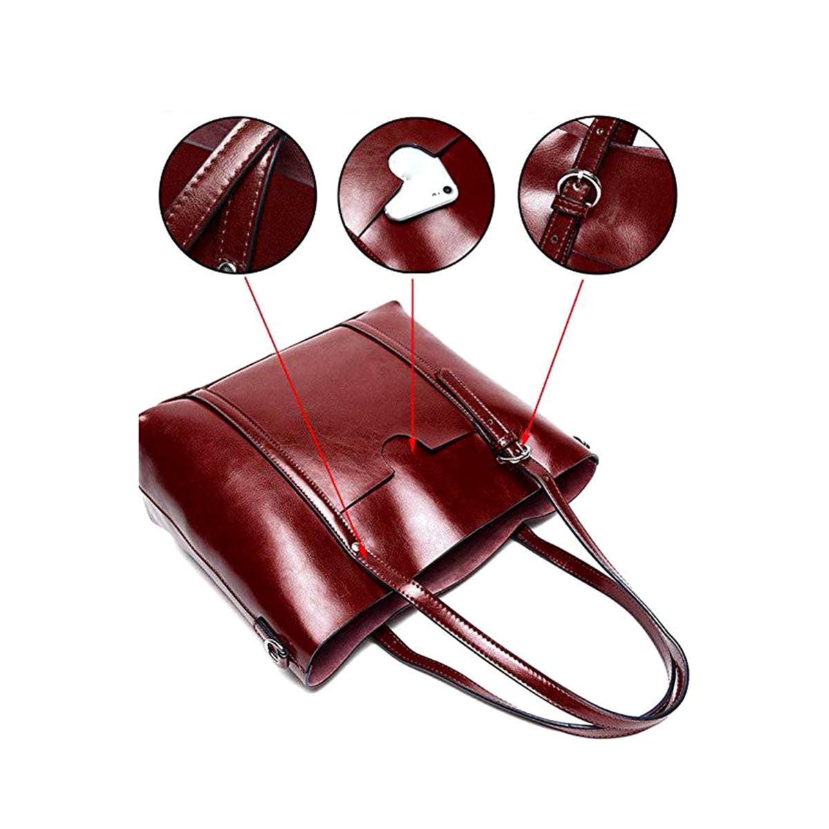 Genuine Leather Large Capacity Tote Bag