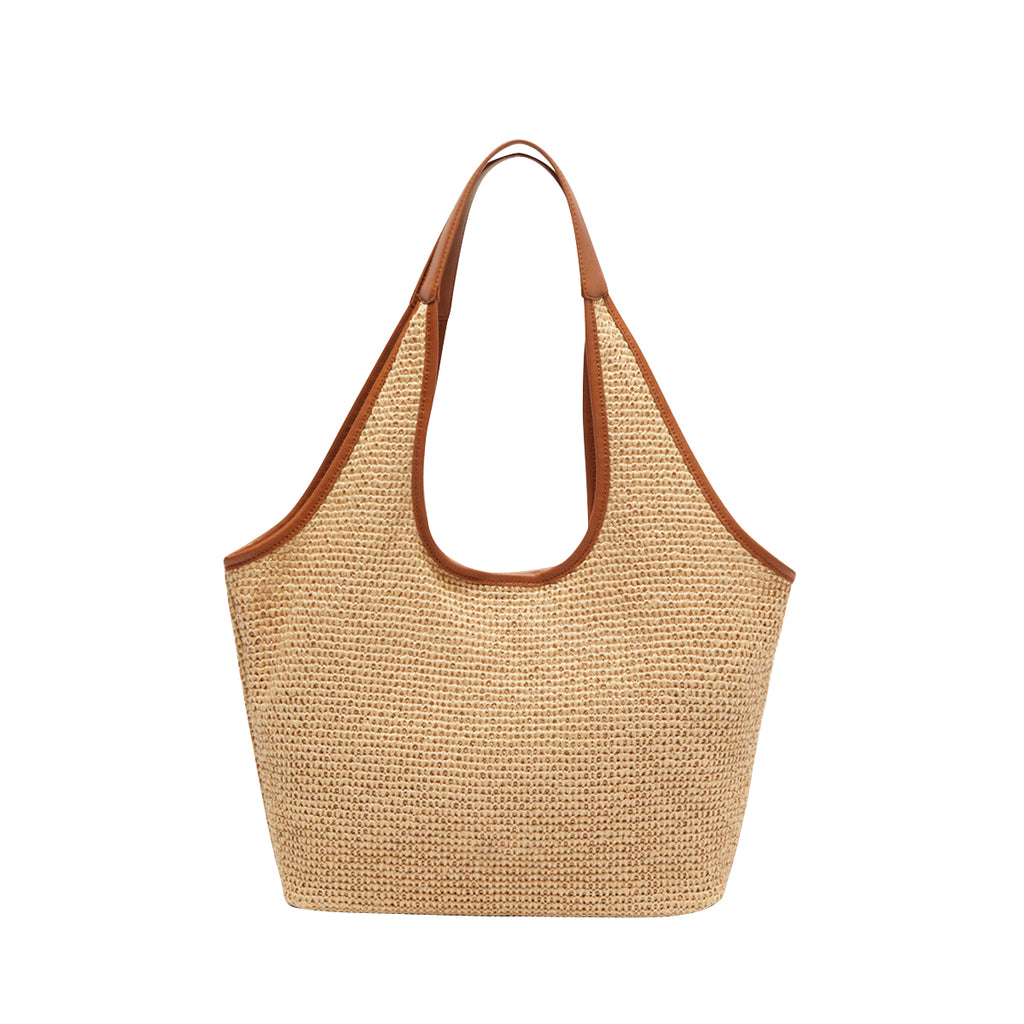 Woven Straw Beach Tote Bag