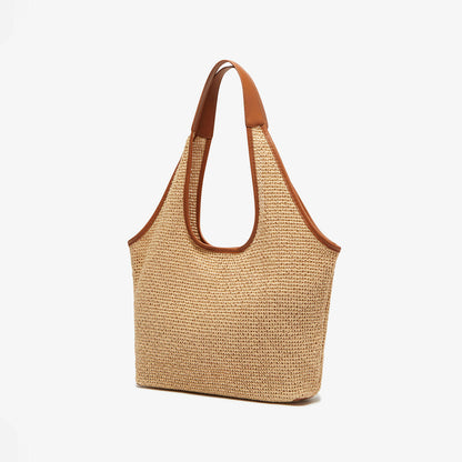 Woven Straw Beach Tote Bag