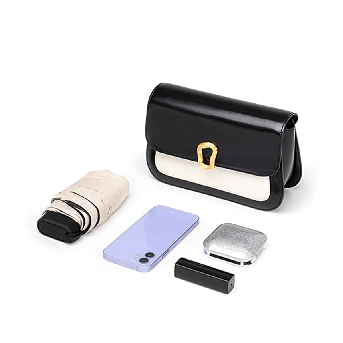 Color-Block Messenger Crossbody Bag